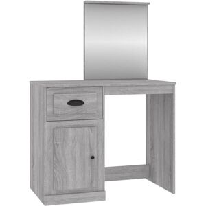 Dressing Table with Mirror Grey Sonona 90x50x132.5 cm Engineered Wood vidaXL Dressing Table with Mirror Grey Sonona 90x50x132.5 cm Engineered Wood vidaXL
