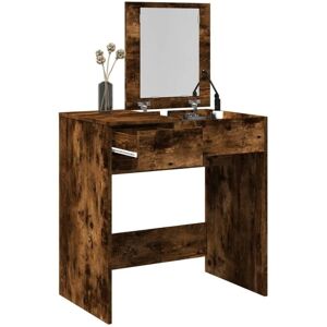 Vidaxl - Dressing Table with Mirror Smoked Oak 73x46.5x120 cm Vidaxl - Dressing Table with Mirror Smoked Oak 73x46.5x120 cm