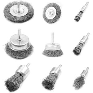 BEIJIYI Drill Wire Brush, Drill Wire Brush, Set of 9 Wire Brushes and Cup Brushes for Removing Rust, Corrosion, Paint, Stripping and Polishing BEIJIYI Drill Wire Brush, Drill Wire Brush, Set of 9 Wire Brushes and Cup Brushes for Removing Rust, Corrosion, Paint, Stripping and Polishing