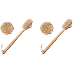 Tlily - Dry Body Brushing Set of 4, Exfoliating Dry Skin Brush, Shower Back Scrubber Handle, Dry Cellulite Tlily - Dry Body Brushing Set of 4, Exfoliating Dry Skin Brush, Shower Back Scrubber Handle, Dry Cellulite