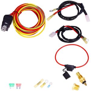 TLILY Dual Electric Cooling Fan 185/165 Degree 40AMP Wiring Thermostat Harness Relay Kit TLILY Dual Electric Cooling Fan 185/165 Degree 40AMP Wiring Thermostat Harness Relay Kit