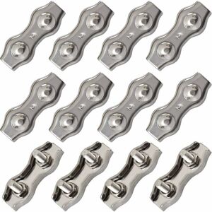 Duplex Stainless Steel Cable Clamp, M2 Wire Rope Connector, Wire Rope Clamp for 1.5mm Steel Cable, 12 Pack Ymyny Duplex Stainless Steel Cable Clamp, M2 Wire Rope Connector, Wire Rope Clamp for 1.5mm Steel Cable, 12 Pack Ymyny