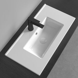 Durovin Bathrooms - Luxurious Ceramic Semi-Recessed Bathroom Basin sink- Bathroom vessel Sink - One Tap Hole with Overflow (700 x 365mm) Durovin Bathrooms - Luxurious Ceramic Semi-Recessed Bathroom Basin sink- Bathroom vessel Sink - One Tap Hole with Overflow (700 x 365mm)