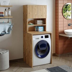 ROOMART Eco Washing Machine Cabinet with Upper Storage, Oak Effect ROOMART Eco Washing Machine Cabinet with Upper Storage, Oak Effect