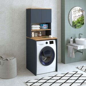 ROOMART Eco Washing Machine Cabinet with Upper Storage, Oak Effect and Anthracite ROOMART Eco Washing Machine Cabinet with Upper Storage, Oak Effect and Anthracite