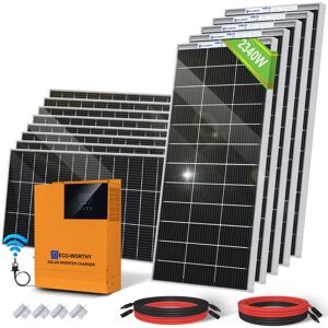 Eco-worthy - 2340W Solar Panel Kit with 5000W 48V Pure Sine Wave Solar All-in-One Inverter-Controller for Shed Cabin Home Garden Cabin Camper rv Eco-worthy - 2340W Solar Panel Kit with 5000W 48V Pure Sine Wave Solar All-in-One Inverter-Controller for Shed Cabin Home Garden Cabin Camper rv
