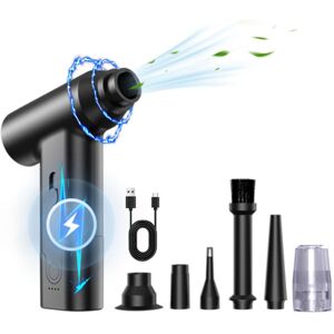 GROOFOO Electric Air Duster Multifunction Efficient 6 Connectors Compressed Cordless Electric Dust Blower for Cleaning Keyboards pc Cameras Air Beds Boats GROOFOO Electric Air Duster Multifunction Efficient 6 Connectors Compressed Cordless Electric Dust Blower for Cleaning Keyboards pc Cameras Air Beds Boats
