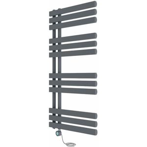 NRG Electric Bathroom Prefilled D-shape Heated Towel Rail Radiator Thermostatic Heating Rads 1200x600mm Sand Grey NRG Electric Bathroom Prefilled D-shape Heated Towel Rail Radiator Thermostatic Heating Rads 1200x600mm Sand Grey