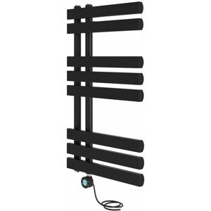 NRG Electric Bathroom Prefilled D-shape Heated Towel Rail Radiator Thermostatic Heating Rads 800x450mm Black NRG Electric Bathroom Prefilled D-shape Heated Towel Rail Radiator Thermostatic Heating Rads 800x450mm Black