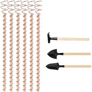 Tlily - Electroculture Plant Stakes, 6Pcs 11.5Inch Long Gardening Copper Coil Antennas for Growing Garden, Plants Tlily - Electroculture Plant Stakes, 6Pcs 11.5Inch Long Gardening Copper Coil Antennas for Growing Garden, Plants