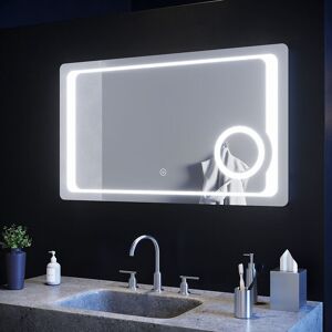 Elegant - 1000 x 600mm Modern Multifunction Smart Bathroom Mirror led Illuminated Bathroom Vanity Mirror with Shaver Socket, 3X Magnifier and Elegant - 1000 x 600mm Modern Multifunction Smart Bathroom Mirror led Illuminated Bathroom Vanity Mirror with Shaver Socket, 3X Magnifier and