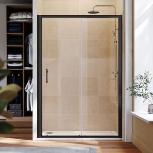 1200mm Sliding Shower Enclosure Black Frame Shower Door 6mm Tempered Glass - Elegant 1200mm Sliding Shower Enclosure Black Frame Shower Door 6mm Tempered Glass - Elegant