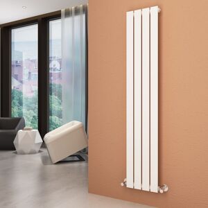 Elegant - 1600x304mm Designer Vertical Radiator Flat Panel White Column Central Heating with White Thermostatic Radiator Valves Elegant - 1600x304mm Designer Vertical Radiator Flat Panel White Column Central Heating with White Thermostatic Radiator Valves