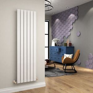 Elegant - 1600x456mm Vertical Designer Flat Panel Column Radiator White Central Heating with White Thermostatic Radiator Valves Elegant - 1600x456mm Vertical Designer Flat Panel Column Radiator White Central Heating with White Thermostatic Radiator Valves