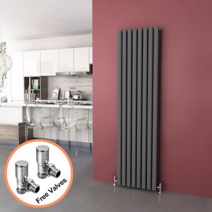 Elegant - 1800 x 480 Anthracite Vertical Radiator Double Modern Oval Column Radiator Central Heating Radiators Designer Radiators + Angled Radiator Elegant - 1800 x 480 Anthracite Vertical Radiator Double Modern Oval Column Radiator Central Heating Radiators Designer Radiators + Angled Radiator