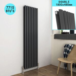Elegant - Central Heating 1800 x 480 Anthracite Vertical Radiator Double Modern Oval Column Radiator Central Heating Radiators Designer Rads Elegant - Central Heating 1800 x 480 Anthracite Vertical Radiator Double Modern Oval Column Radiator Central Heating Radiators Designer Rads