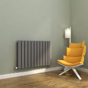 Elegant - 600 x 836 mm Modern Anthracite Horizontal Column Designer Radiator Double Flat Panel + Anthracite Thermostatic Radiator Valves Elegant - 600 x 836 mm Modern Anthracite Horizontal Column Designer Radiator Double Flat Panel + Anthracite Thermostatic Radiator Valves
