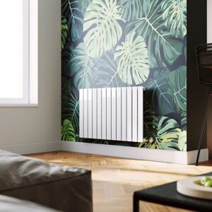 ELEGANT 600 x 988 mm White Horizontal Column Rads Single Flat Panel Designer Radiator High Heat Output + Anthracite Thermostatic Radiator Valves ELEGANT 600 x 988 mm White Horizontal Column Rads Single Flat Panel Designer Radiator High Heat Output + Anthracite Thermostatic Radiator Valves
