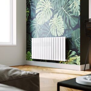 Elegant - 600x1216mm Horizontal Designer Flat Panel Column Radiator White Central Heating with Chrome Thermostatic Radiator Valves Elegant - 600x1216mm Horizontal Designer Flat Panel Column Radiator White Central Heating with Chrome Thermostatic Radiator Valves