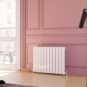 Elegant - Designer Horizontal Radiator 600x836mm Flat Panel White Column with Chrome Thermostatic Radiator Valves Elegant - Designer Horizontal Radiator 600x836mm Flat Panel White Column with Chrome Thermostatic Radiator Valves