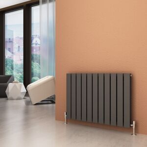 Elegant - 600x836mm Horizontal Designer Double Flat Panel Column Radiator Anthracite Central Heating with Chrome Thermostatic Radiator Valves Elegant - 600x836mm Horizontal Designer Double Flat Panel Column Radiator Anthracite Central Heating with Chrome Thermostatic Radiator Valves