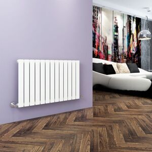 ELEGANT 600x988mm White Designer Radiator Horizontal Flat Panel Single Panel Radiator with Chrome Thermostatic Radiator Valves ELEGANT 600x988mm White Designer Radiator Horizontal Flat Panel Single Panel Radiator with Chrome Thermostatic Radiator Valves