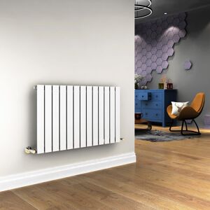 ELEGANT 600x988mm White Horizontal Radiator Central Heating Single Flat Panel Designer Radiator with White Thermostatic Radiator Valves ELEGANT 600x988mm White Horizontal Radiator Central Heating Single Flat Panel Designer Radiator with White Thermostatic Radiator Valves