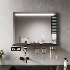 ELEGANT Anti-Fog LED Bathroom Mirror with Storage Shelf, 3 Color Lighting and Adjustable Lighting, 800×600, Top Light Strip ELEGANT Anti-Fog LED Bathroom Mirror with Storage Shelf, 3 Color Lighting and Adjustable Lighting, 800×600, Top Light Strip