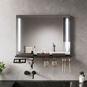 ELEGANT Anti-Fog LED Bathroom Mirror with Storage Shelf, 3 Color Lighting and Adjustable Lighting, 800×600, Dual Side Light Strips ELEGANT Anti-Fog LED Bathroom Mirror with Storage Shelf, 3 Color Lighting and Adjustable Lighting, 800×600, Dual Side Light Strips