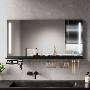 ELEGANT Anti-Fog LED Bathroom Mirror with Storage Shelf, 3 Color Lighting and Adjustable Lighting, 1200×600, Dual Side Light Strips ELEGANT Anti-Fog LED Bathroom Mirror with Storage Shelf, 3 Color Lighting and Adjustable Lighting, 1200×600, Dual Side Light Strips