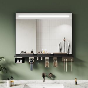ELEGANT 800x600 Bathroom LED Mirrors with Anti-Fog Storage Shelf, Dimmable 3-Color Lighting and Touch Switch Butto ELEGANT 800x600 Bathroom LED Mirrors with Anti-Fog Storage Shelf, Dimmable 3-Color Lighting and Touch Switch Butto