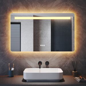 ELEGANT Bathroom LED Mirror with Shaver Socket Anti-Fog and 3 Lighting Modes Double Light Strips, Square 800x600mm ELEGANT Bathroom LED Mirror with Shaver Socket Anti-Fog and 3 Lighting Modes Double Light Strips, Square 800x600mm