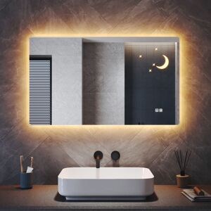 ELEGANT Bathroom LED Mirror with Shaver Socket Anti-Fog and 3 Lighting Modes, Moon-Star Design 1000x600mm ELEGANT Bathroom LED Mirror with Shaver Socket Anti-Fog and 3 Lighting Modes, Moon-Star Design 1000x600mm