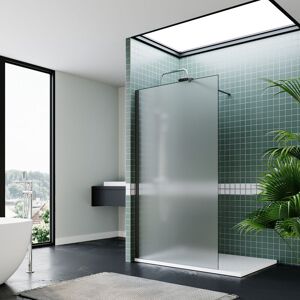 Bathroom Walkin Shower Door Wet Room Enclosure Screen 8mm Easy Clean Safety Glass Bath Panel Full Frosted,900mm,Black Support Bar - Elegant Bathroom Walkin Shower Door Wet Room Enclosure Screen 8mm Easy Clean Safety Glass Bath Panel Full Frosted,900mm,Black Support Bar - Elegant