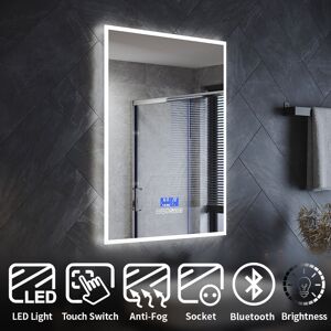 Elegant - Bluetooth Bathroom led Mirror Light with Shaver Socket Demister Pad Touch Switch Bright Adjustment Time Display Vertical/Horizontal Elegant - Bluetooth Bathroom led Mirror Light with Shaver Socket Demister Pad Touch Switch Bright Adjustment Time Display Vertical/Horizontal