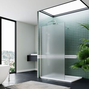ELEGANT Shower Screen Walk in Shower Enclosure 8mm Easy Clean Glass 1100mm Full Frosted + Chrome Frame ELEGANT Shower Screen Walk in Shower Enclosure 8mm Easy Clean Glass 1100mm Full Frosted + Chrome Frame
