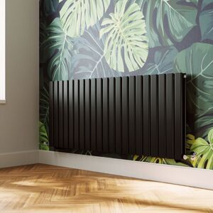 ELEGANT Modern Flat Panel Central Heating Radiator Black Horizontal Double Panel Rads 600 x 1428mm ELEGANT Modern Flat Panel Central Heating Radiator Black Horizontal Double Panel Rads 600 x 1428mm