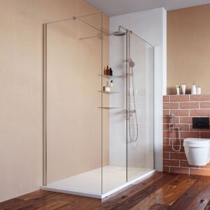 Wet Room 900mm Walk in Shower Cabin with 760mm Side Panel Shower Door Screen Bathroom Enclosure - Elegant Wet Room 900mm Walk in Shower Cabin with 760mm Side Panel Shower Door Screen Bathroom Enclosure - Elegant