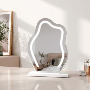 Emke - Hollywood Vanity Mirror with 3 Colours led Variable Light 30x40cm White Irregular Latest Fashionable Makeup Mirror Emke - Hollywood Vanity Mirror with 3 Colours led Variable Light 30x40cm White Irregular Latest Fashionable Makeup Mirror