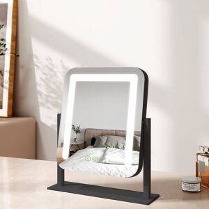 Emke - Hollywood Vanity Mirror with Lights Dressing Table Mirror with 7X Magnifier, 3 Color Lighting, Rotation and Memory Function, 30x23cm, Black Emke - Hollywood Vanity Mirror with Lights Dressing Table Mirror with 7X Magnifier, 3 Color Lighting, Rotation and Memory Function, 30x23cm, Black