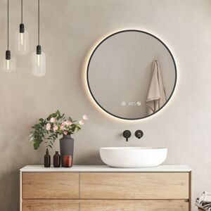 EMKE Smart Bathroom Mirror with Led Lights, 600mm Dimmable Illuminated Backlit Bathroom Mirror with Demister, Touch, Brightness Memory, Automatic EMKE Smart Bathroom Mirror with Led Lights, 600mm Dimmable Illuminated Backlit Bathroom Mirror with Demister, Touch, Brightness Memory, Automatic