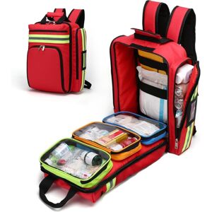 COOCHEER Empty First Aid Kit Backpack Emergency Bag - Waterproof Wear-resistant Adjustable Breathable Back for Travel Home Car Workplace and Outdoors Red COOCHEER Empty First Aid Kit Backpack Emergency Bag - Waterproof Wear-resistant Adjustable Breathable Back for Travel Home Car Workplace and Outdoors Red