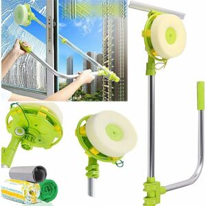 BRIEFNESS Extendable Window Squeegee with Rotating Head, High Rise Window Cleaner 0.6-1.4M Extension Pole, 2-in-1 Sponge Squeegee Telescopic Window Cleaning BRIEFNESS Extendable Window Squeegee with Rotating Head, High Rise Window Cleaner 0.6-1.4M Extension Pole, 2-in-1 Sponge Squeegee Telescopic Window Cleaning