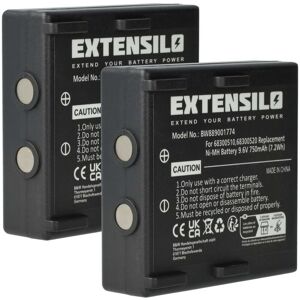 EXTENSILO 2x Battery compatible with Abitron Nova, KH68300520.A, Ergo Industrial Radio Remote Control (750 mAh, 9.6 V, NiMH) - Black EXTENSILO 2x Battery compatible with Abitron Nova, KH68300520.A, Ergo Industrial Radio Remote Control (750 mAh, 9.6 V, NiMH) - Black