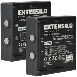 EXTENSILO 2x Battery Replacement for Abitron 68300530, HE520, HT-02 for Industrial Radio Remote Control (750 mAh, 9.6 V, NiMH) - Black EXTENSILO 2x Battery Replacement for Abitron 68300530, HE520, HT-02 for Industrial Radio Remote Control (750 mAh, 9.6 V, NiMH) - Black