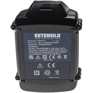 EXTENSILO 3x Battery Replacement for Worx WA3578, WA3575 for Power Tools (2500 mAh, Li-Ion, 18 V) EXTENSILO 3x Battery Replacement for Worx WA3578, WA3575 for Power Tools (2500 mAh, Li-Ion, 18 V)