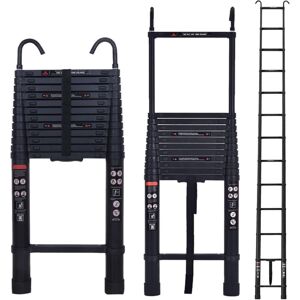 BRIEFNESS Extension Ladder w/Detachable Hook 16.5ft Telescoping Ladder Aluminum Ladder 5m, Foldable Climb Ladder with Non-Slip Rubber Feet & Locking Mechanism BRIEFNESS Extension Ladder w/Detachable Hook 16.5ft Telescoping Ladder Aluminum Ladder 5m, Foldable Climb Ladder with Non-Slip Rubber Feet & Locking Mechanism