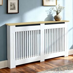 UNHO Extra Tall 92cm Radiator Cover MDF Modern Cabinet Slatted Grill Wood Texture Top, Large 152 x 20 x 92.5 cm UNHO Extra Tall 92cm Radiator Cover MDF Modern Cabinet Slatted Grill Wood Texture Top, Large 152 x 20 x 92.5 cm