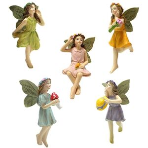 Tlily - Fairy Figurine 5PCS Resin Figures with Fly Wing Miniature Garden Figurines Lovely Statue for Landscape Tlily - Fairy Figurine 5PCS Resin Figures with Fly Wing Miniature Garden Figurines Lovely Statue for Landscape