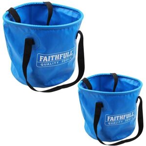 Faithfull - Waterproof Collapsible Buckets 20L and 12L Plumbers Drain Down Buckets Faithfull - Waterproof Collapsible Buckets 20L and 12L Plumbers Drain Down Buckets